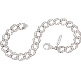 Lisa Freede para Diamonique Pulsera de tenis con diseño de eslabones en plata de ley, tamaño 7-1/2"